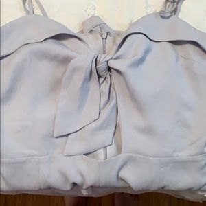 grey romper with bow